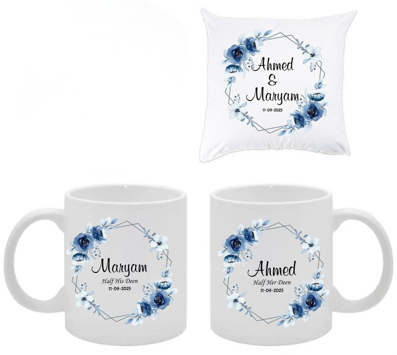 Coffret 2 mugs et 1 coussin
