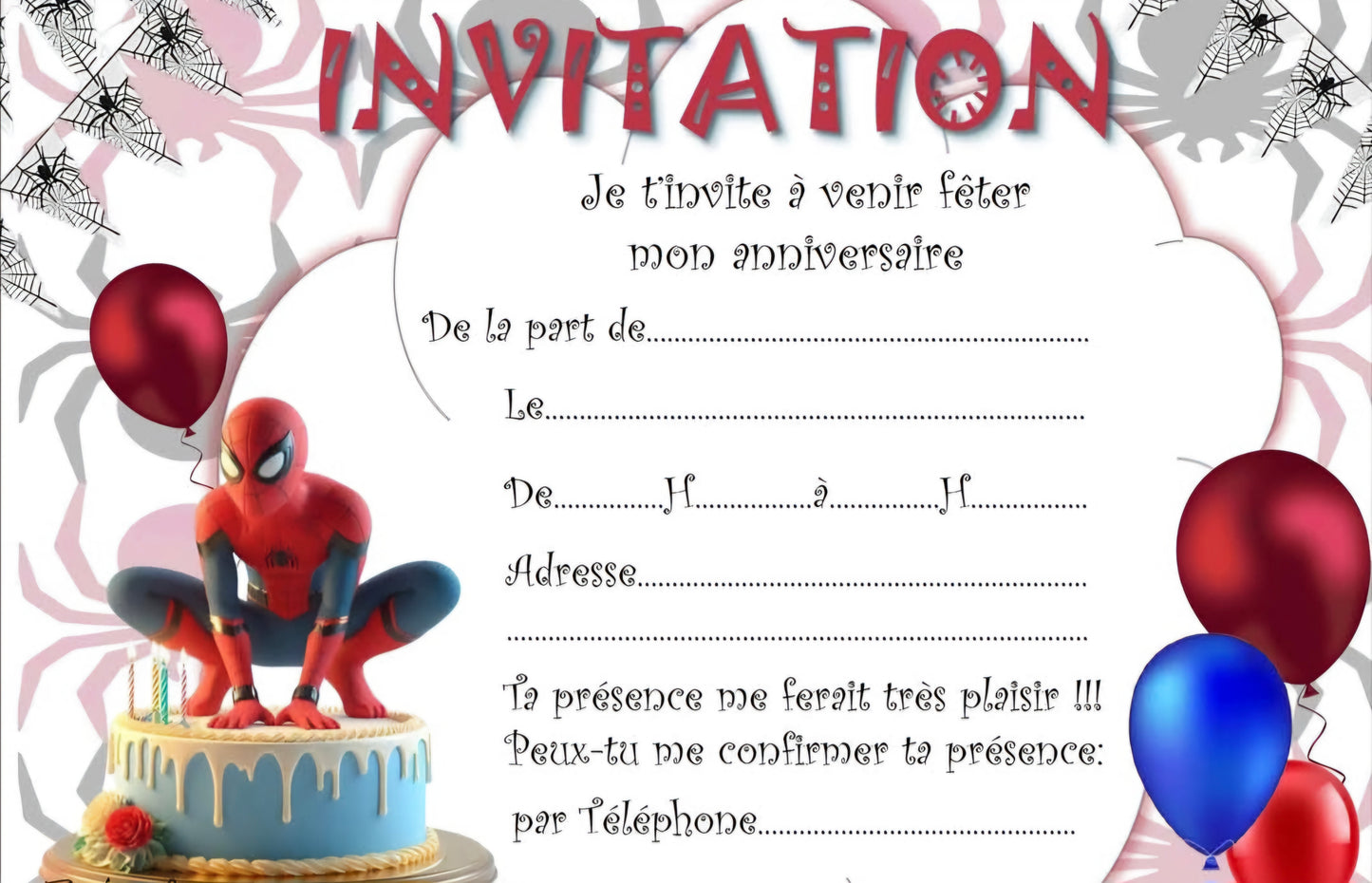 Lot de 10 Cartes d'invitation Disney