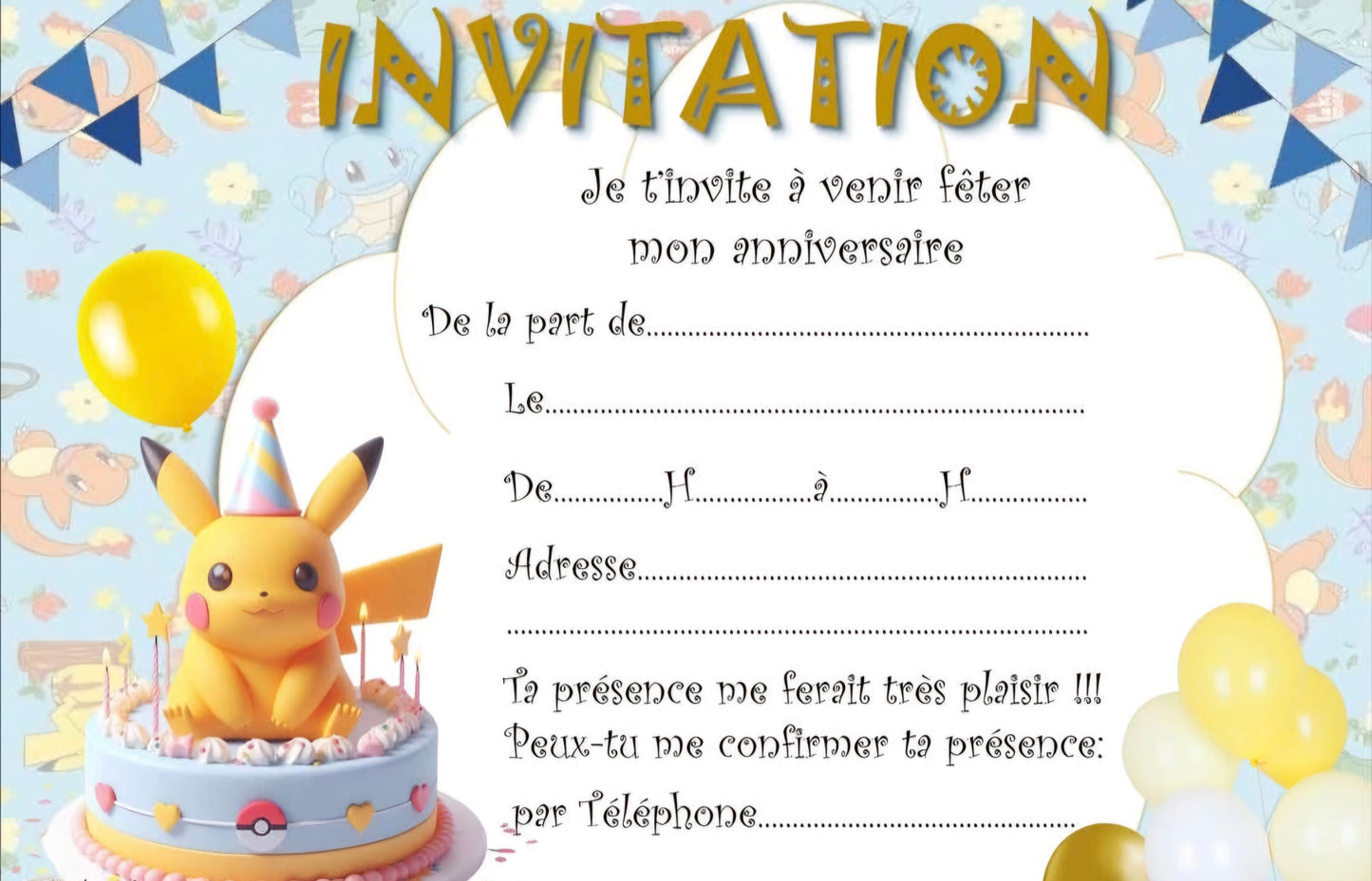 Lot de 10 Cartes d'invitation Disney