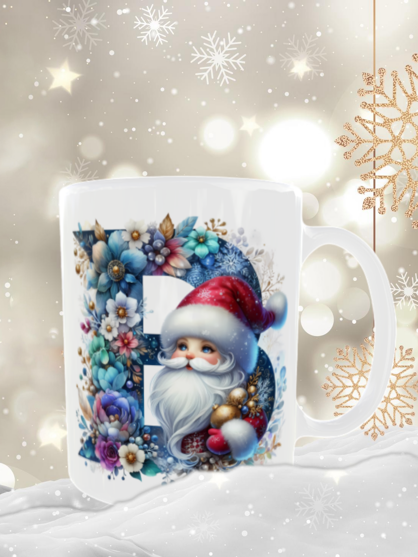 Mug lettre dessin de noel