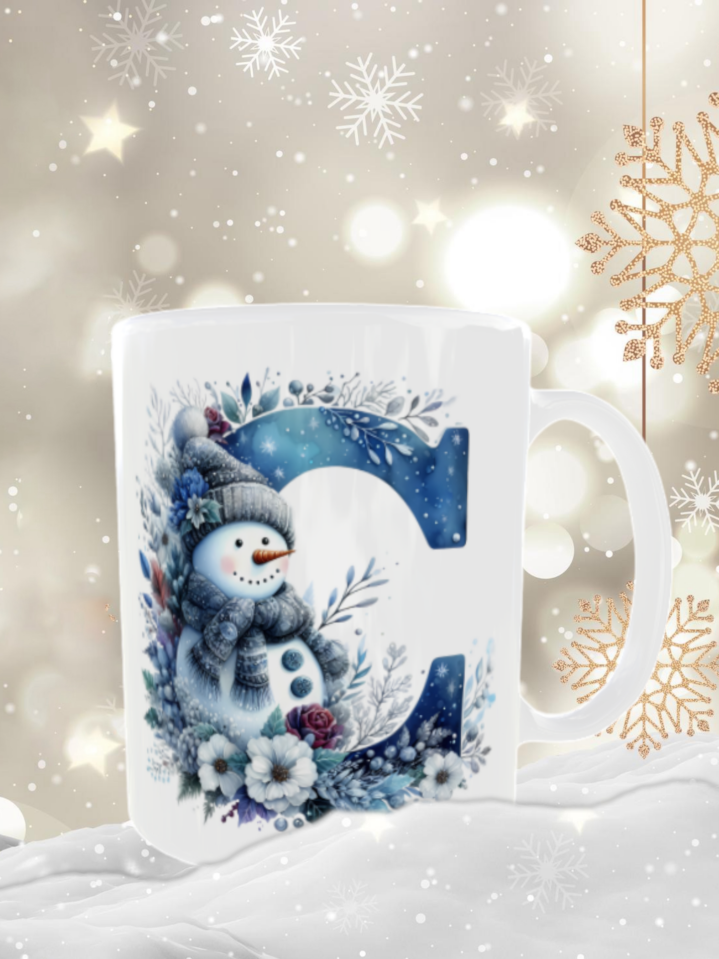 Mug lettre dessin de noel