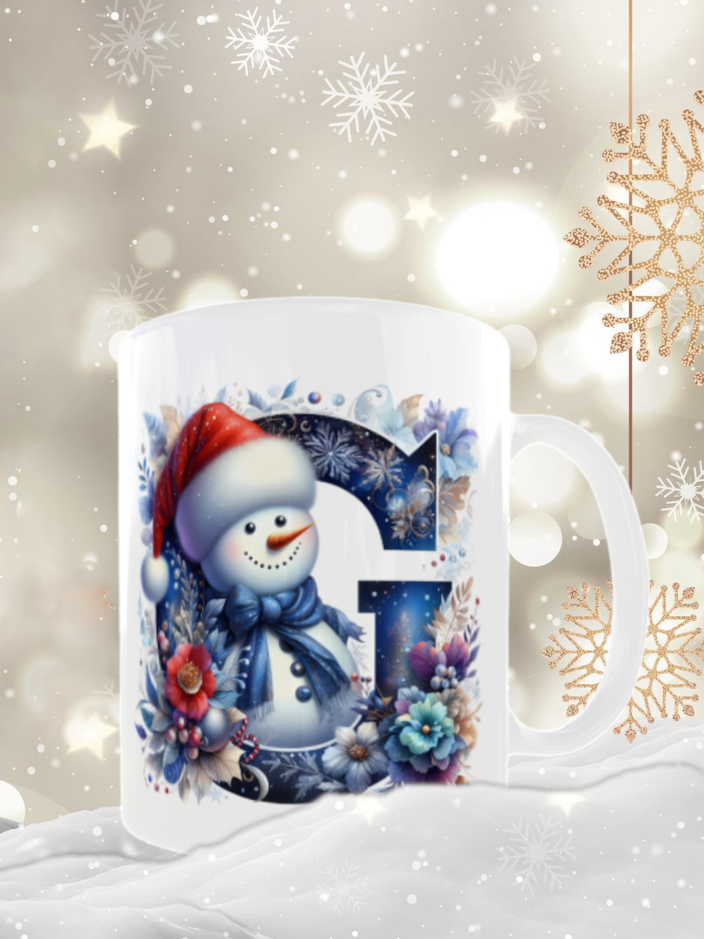 Mug lettre dessin de noel