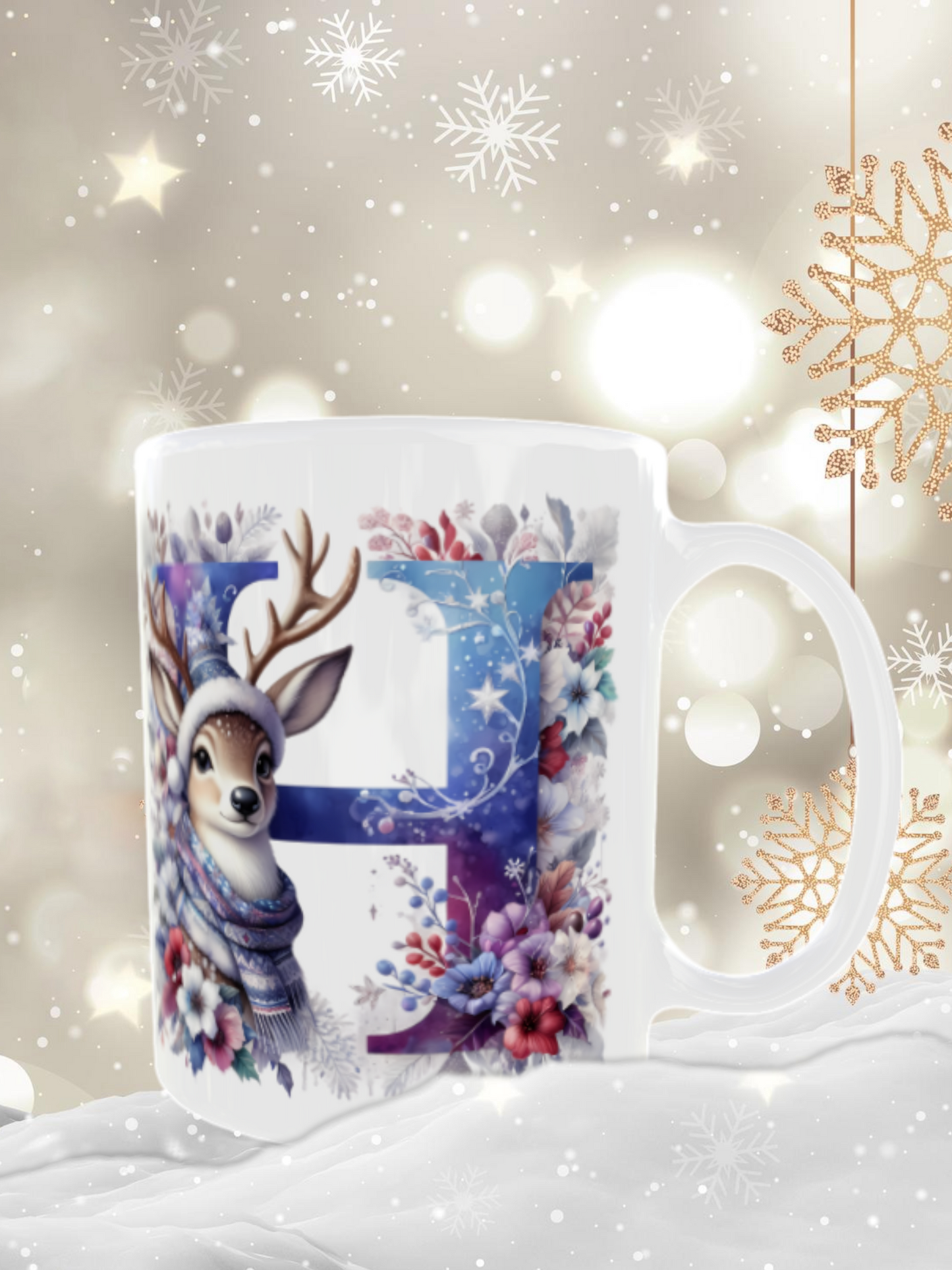 Mug lettre dessin de noel