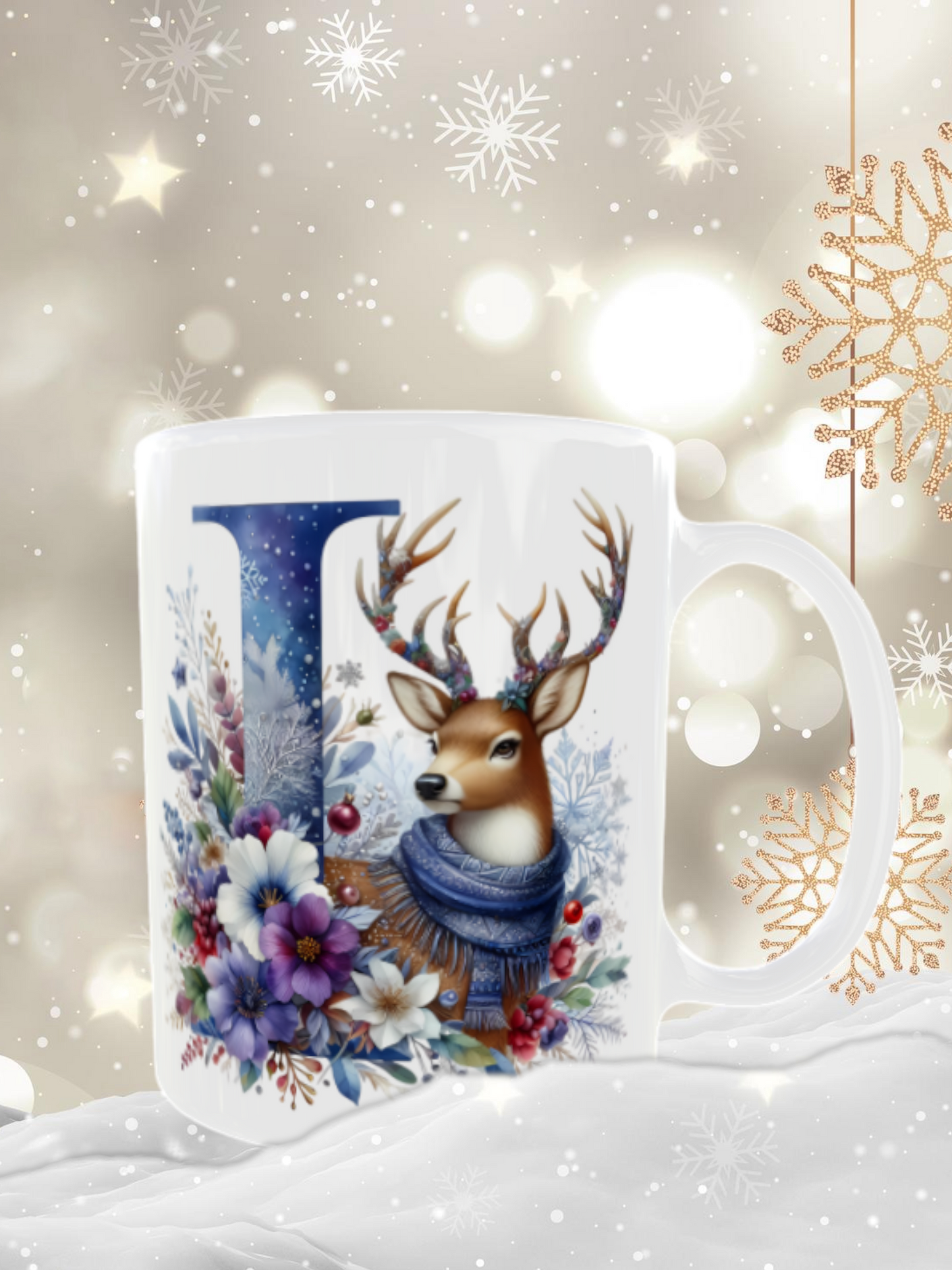 Mug lettre dessin de noel