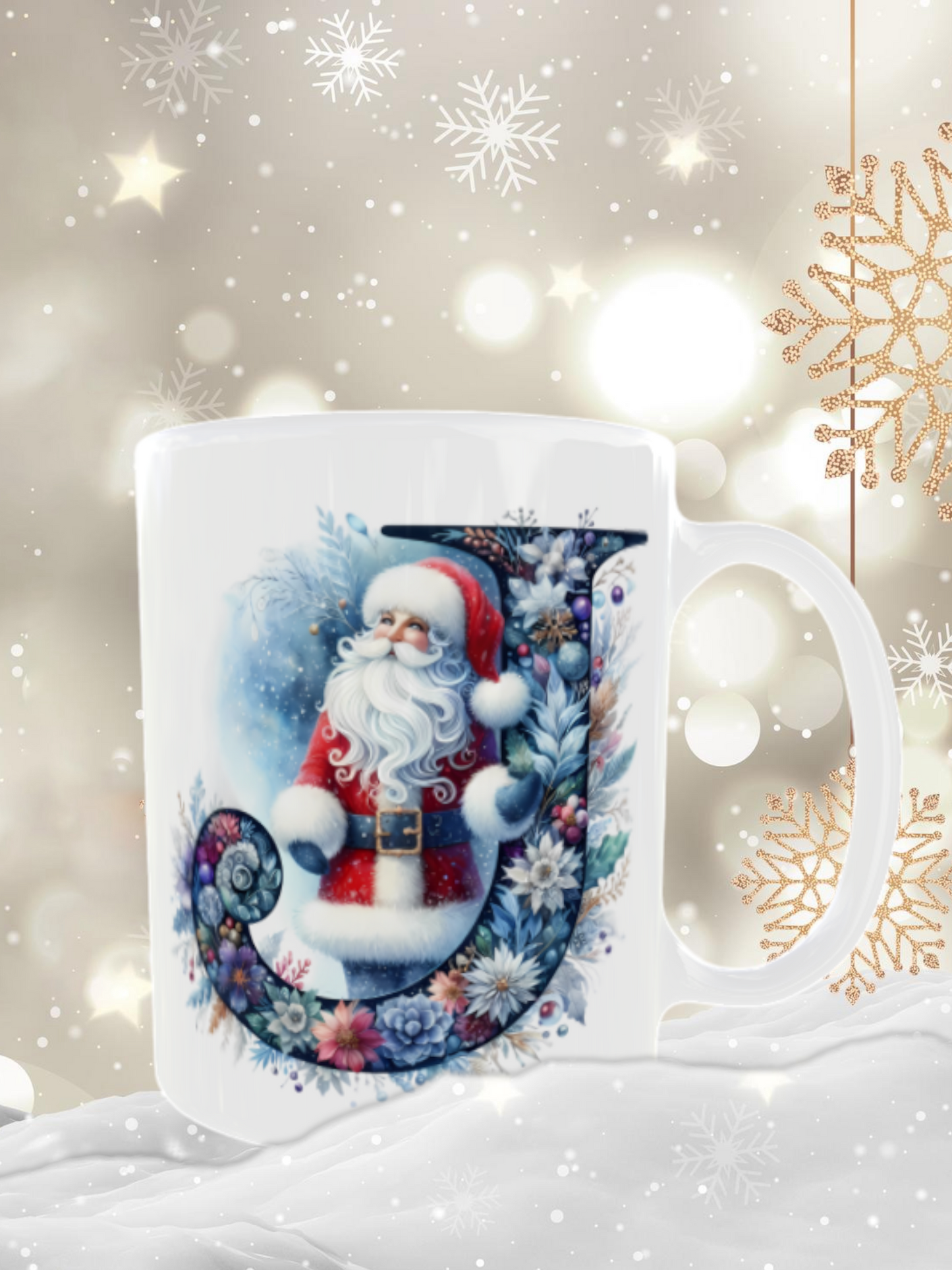 Mug lettre dessin de noel