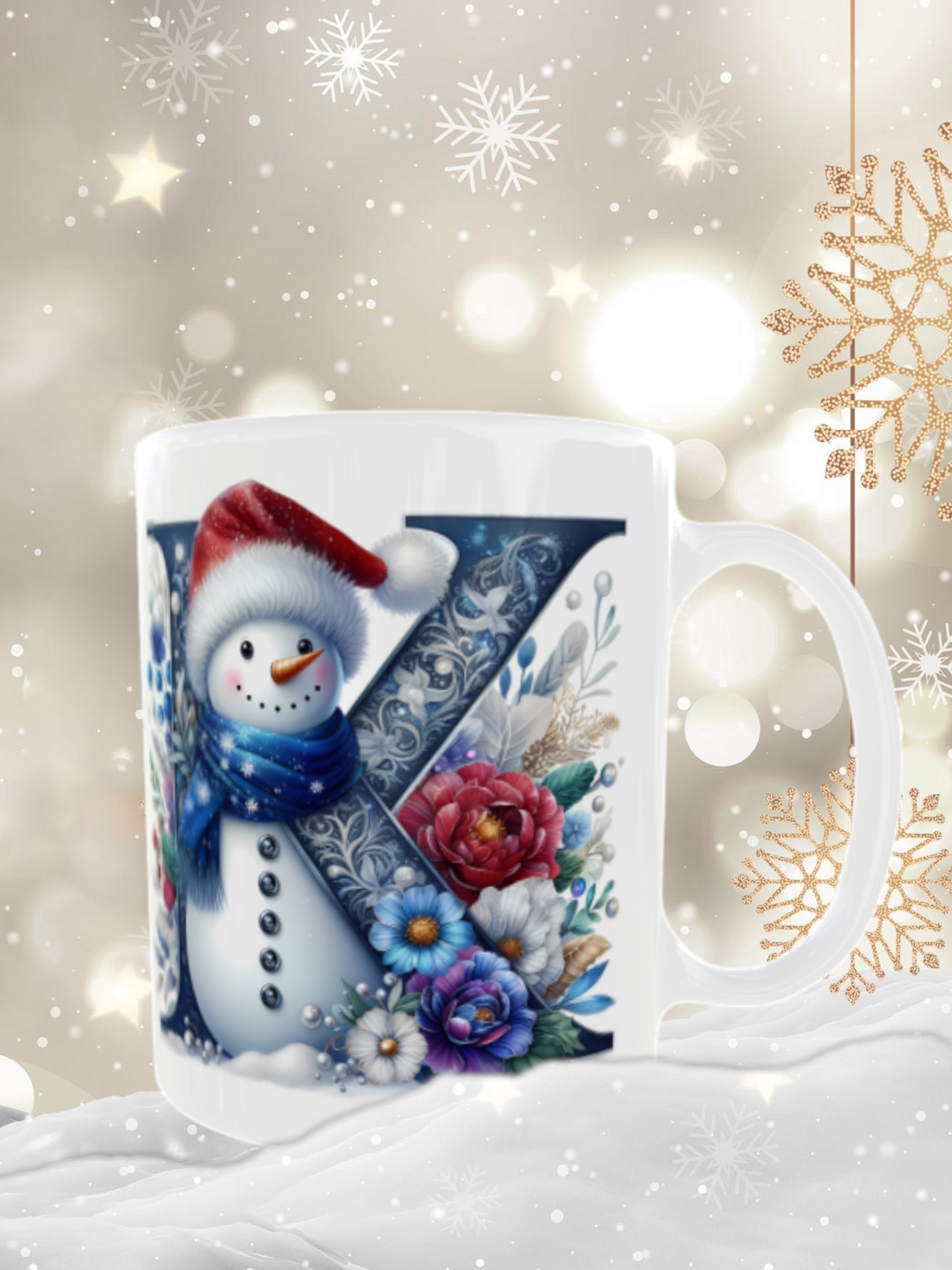 Mug lettre dessin de noel