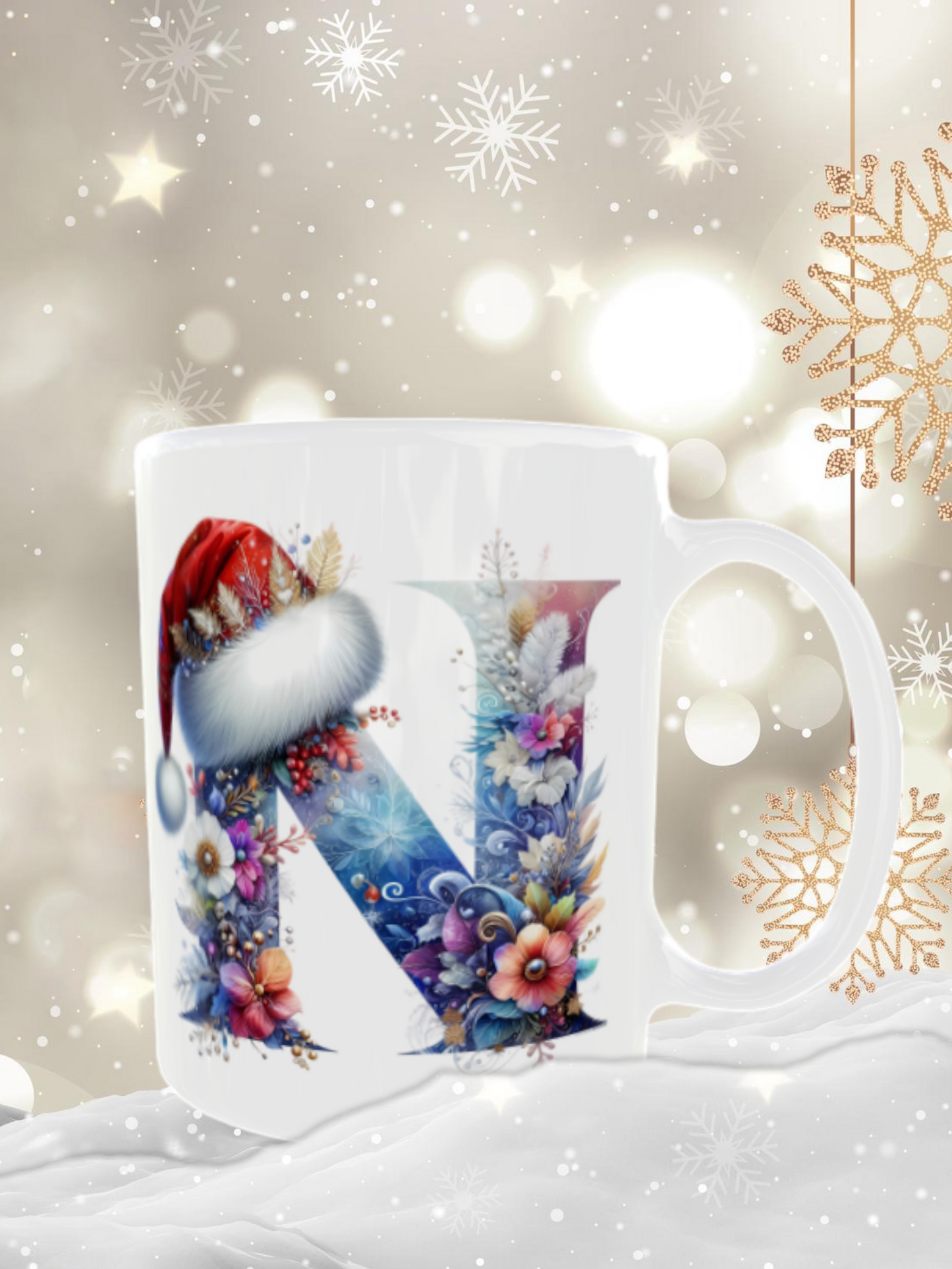 Mug lettre dessin de noel