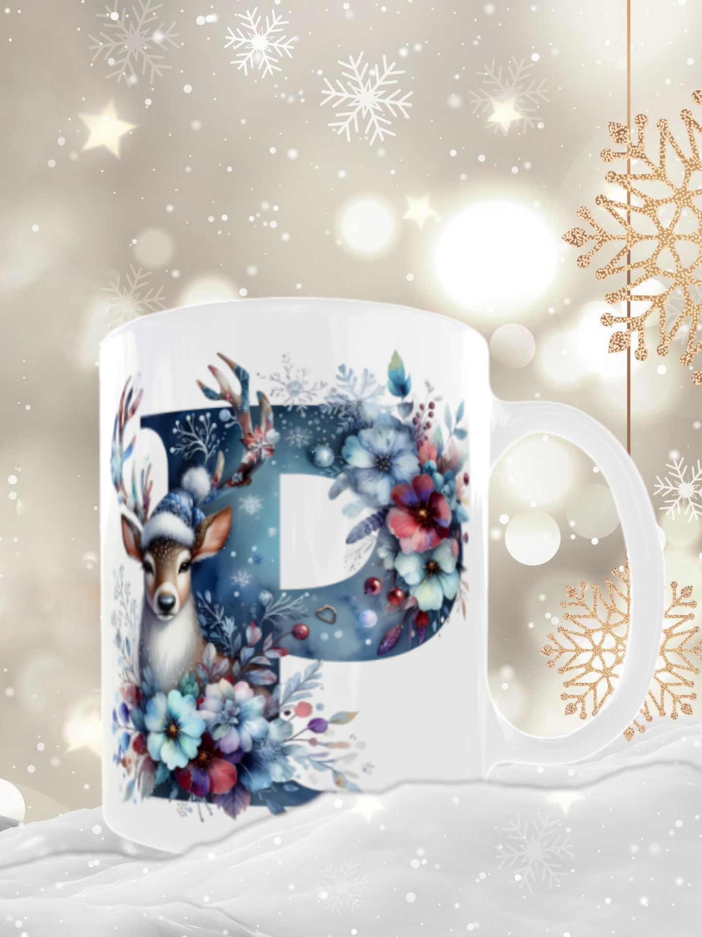 Mug lettre dessin de noel