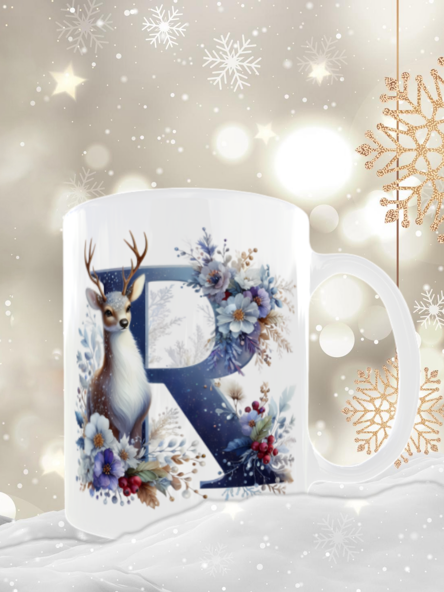 Mug lettre dessin de noel