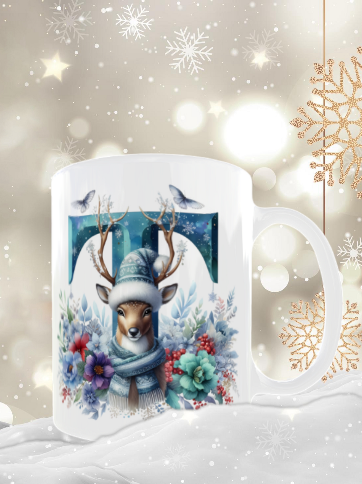 Mug lettre dessin de noel