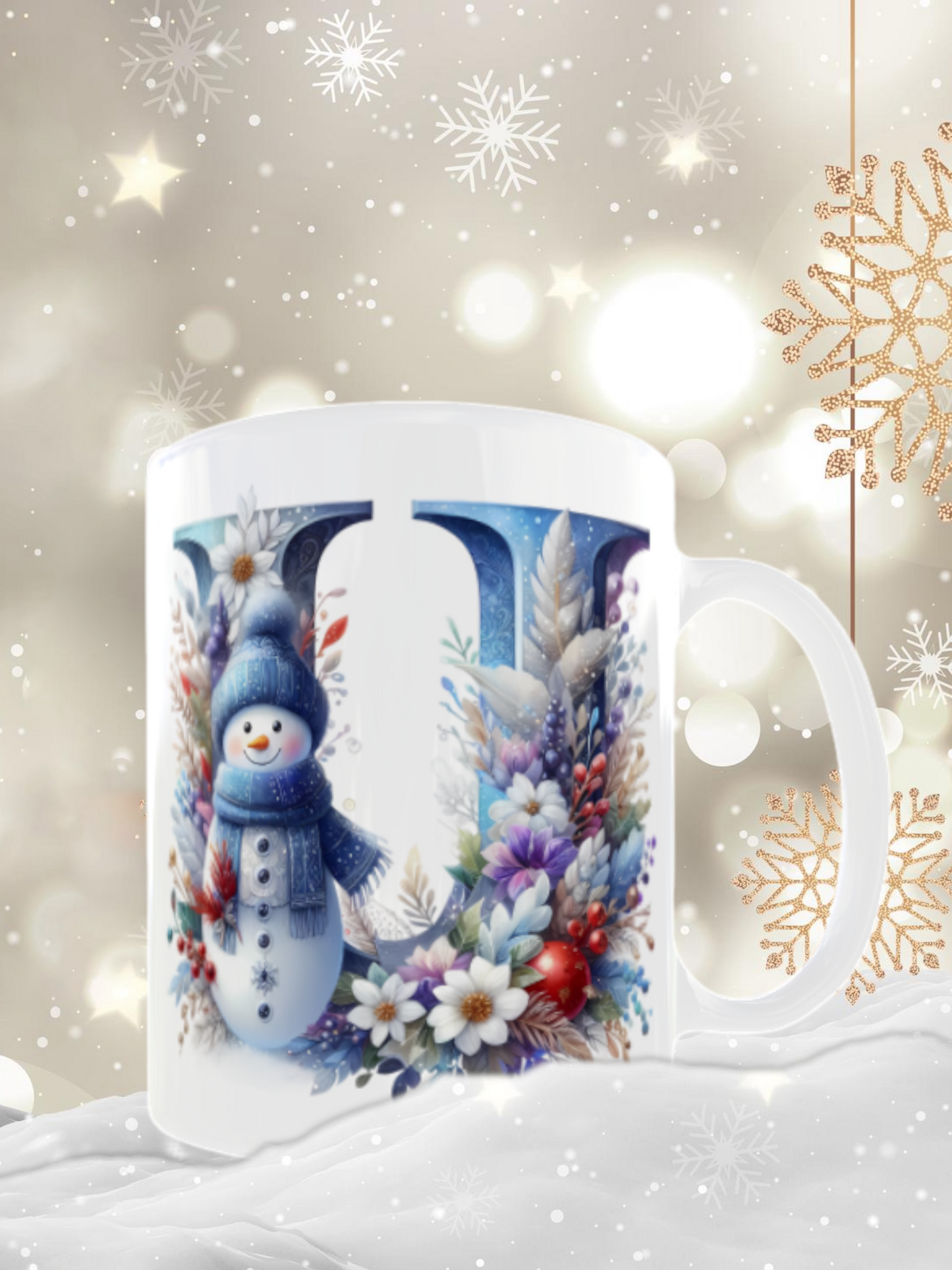 Mug lettre dessin de noel