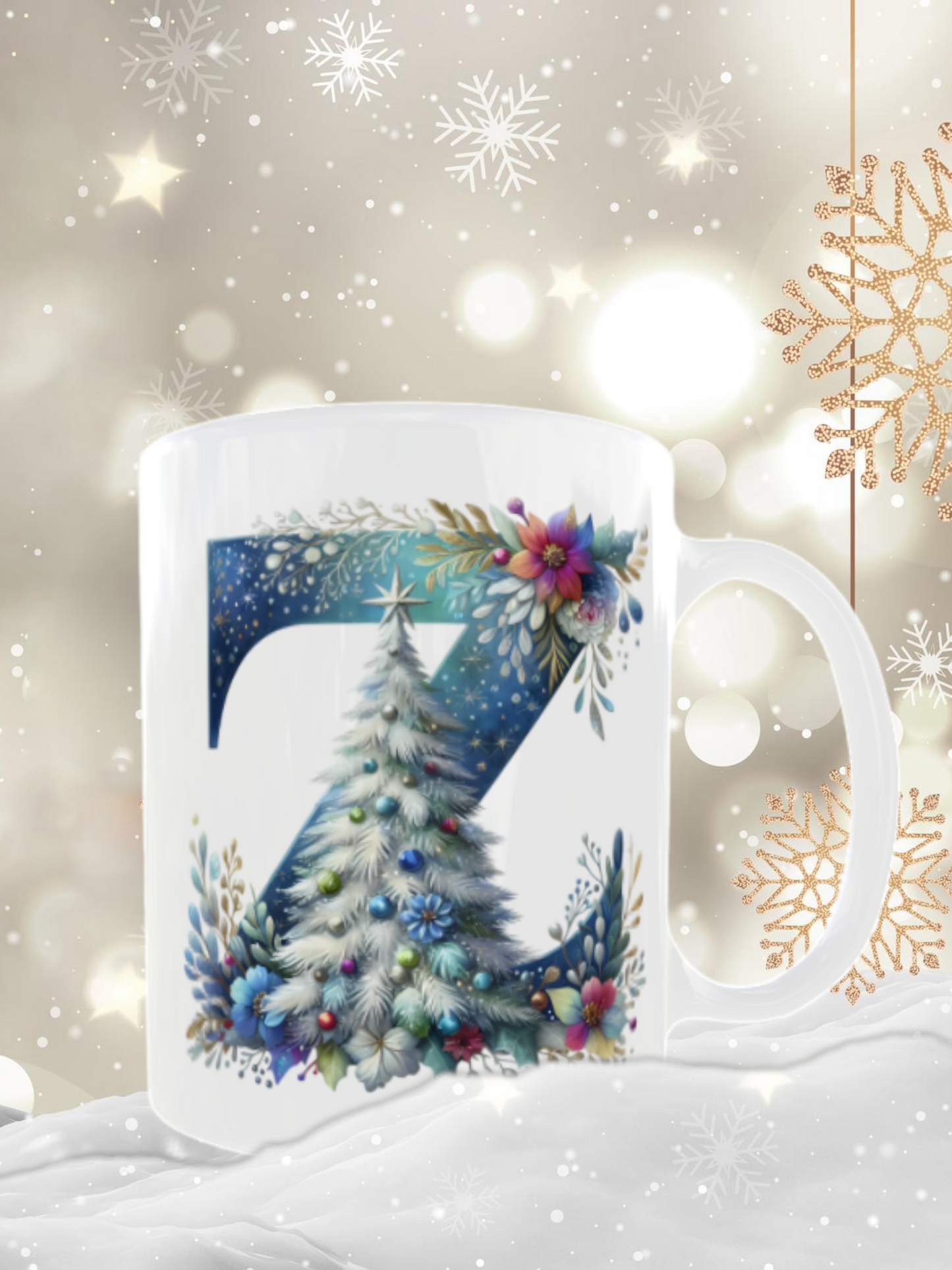 Mug lettre dessin de noel