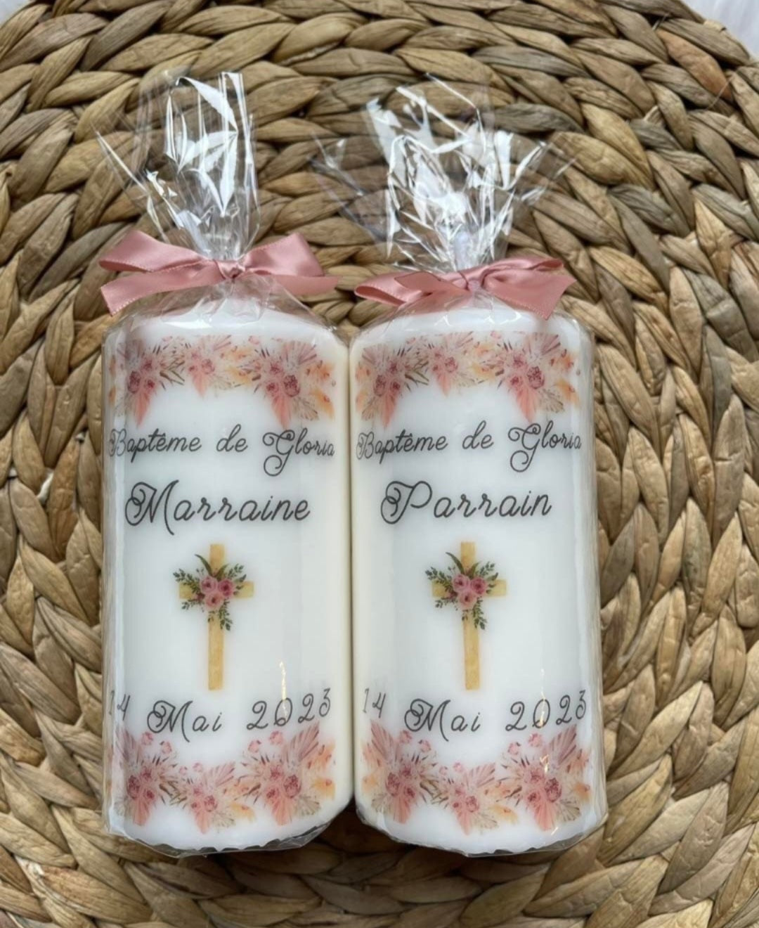 Bougies personnalisé baptêmes/mariage