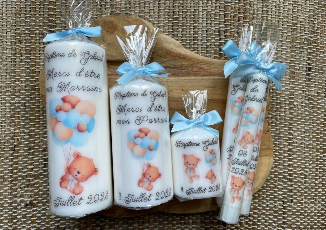 Bougies personnalisé baptêmes/mariage