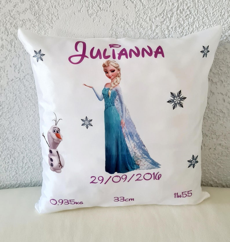 Coussin personnalisé reine des neiges