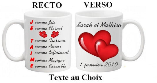 Mug personnalisé st valentin